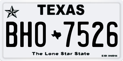 TX license plate BHO7526