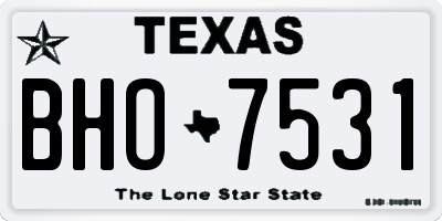 TX license plate BHO7531