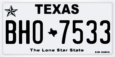 TX license plate BHO7533