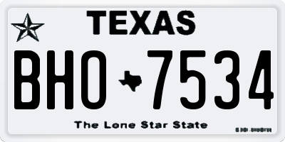 TX license plate BHO7534