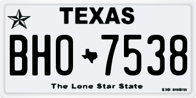TX license plate BHO7538