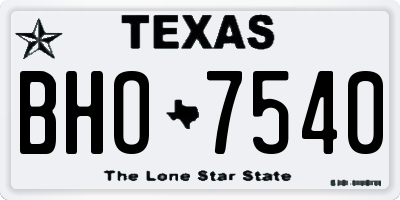 TX license plate BHO7540