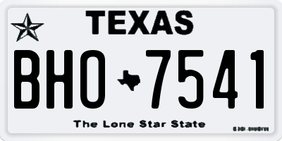 TX license plate BHO7541
