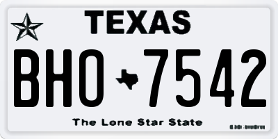 TX license plate BHO7542