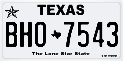 TX license plate BHO7543