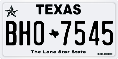 TX license plate BHO7545