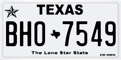 TX license plate BHO7549