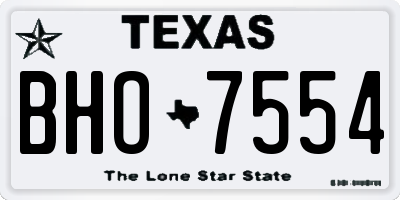 TX license plate BHO7554