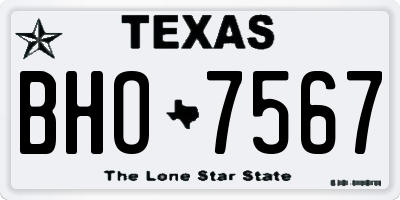 TX license plate BHO7567