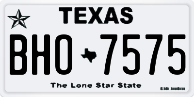 TX license plate BHO7575