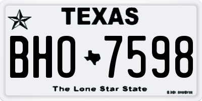 TX license plate BHO7598