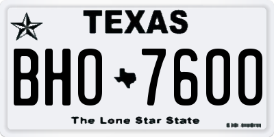 TX license plate BHO7600