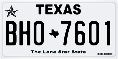 TX license plate BHO7601