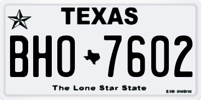TX license plate BHO7602
