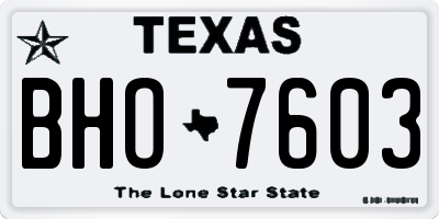 TX license plate BHO7603