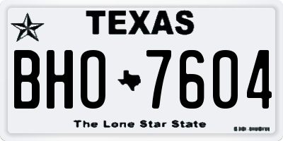 TX license plate BHO7604