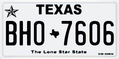 TX license plate BHO7606