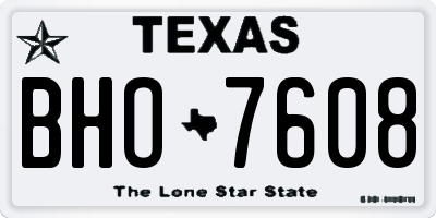 TX license plate BHO7608
