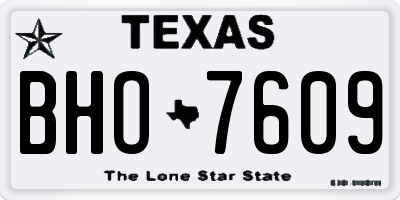 TX license plate BHO7609