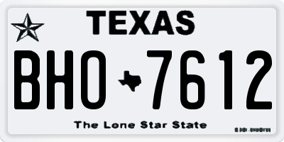 TX license plate BHO7612