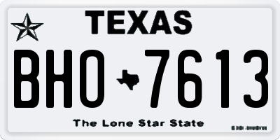 TX license plate BHO7613