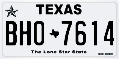 TX license plate BHO7614