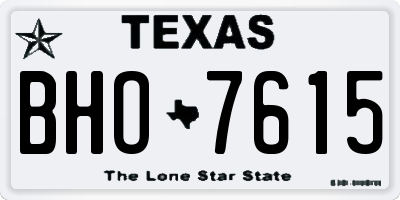 TX license plate BHO7615