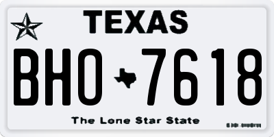 TX license plate BHO7618