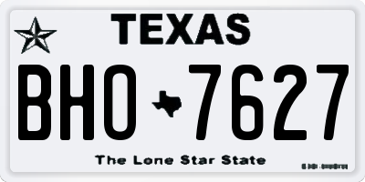 TX license plate BHO7627