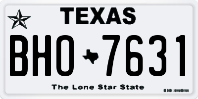 TX license plate BHO7631