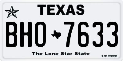 TX license plate BHO7633