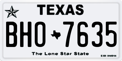 TX license plate BHO7635