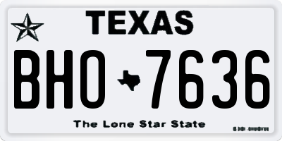 TX license plate BHO7636