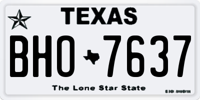 TX license plate BHO7637