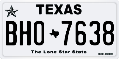 TX license plate BHO7638