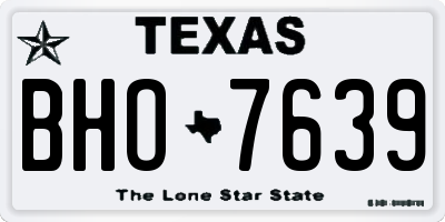 TX license plate BHO7639