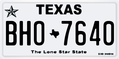 TX license plate BHO7640