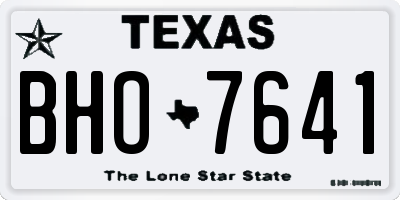 TX license plate BHO7641