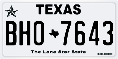 TX license plate BHO7643