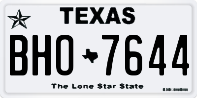 TX license plate BHO7644