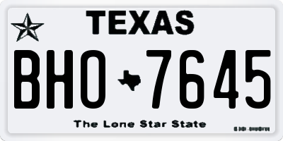 TX license plate BHO7645