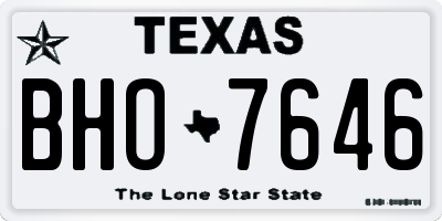 TX license plate BHO7646