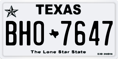 TX license plate BHO7647