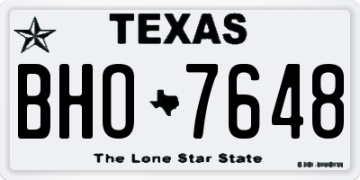TX license plate BHO7648