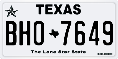 TX license plate BHO7649