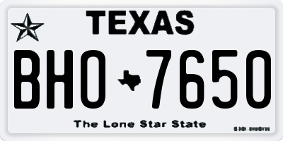 TX license plate BHO7650