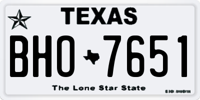 TX license plate BHO7651