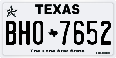 TX license plate BHO7652