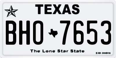 TX license plate BHO7653