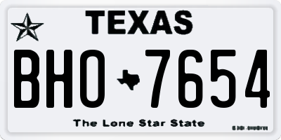 TX license plate BHO7654